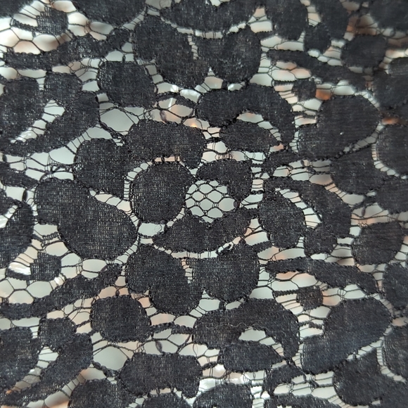 Speechless sz Large Sheer Black Lace Short Sleeve Top with Hot Pink Piping - Picture 3 of 7